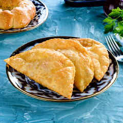 Uzbek cheburek. Dish of the Crimean Tatars and for the Caucasian