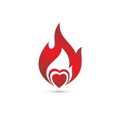 Flame heart icon modern symbol for graphic and web design