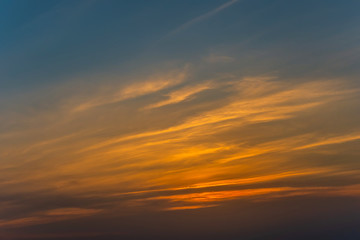 Beautiful sunset sky tropical clouds