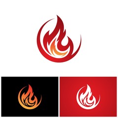 Nature round fire vector icon for graphic design