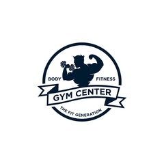 Fitness logo design template health or gym vector image