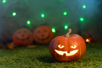 Halloween background, pumpkins