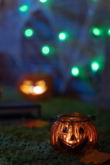 Fototapeta na wymiar Halloween background, pumpkins