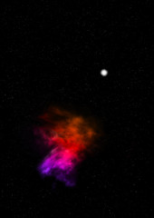 Star field in space and a nebulae. 3D rendering