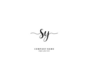 SY Initial handwriting logo vector