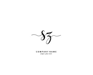 SZ Initial handwriting logo vector