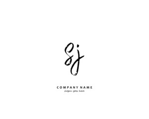 SJ Initial handwriting logo vector