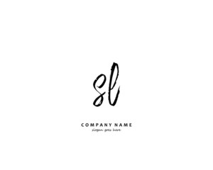 SL Initial handwriting logo vector