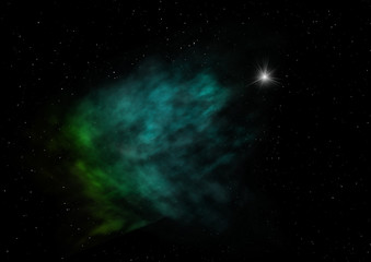 Small part of an infinite star field. 3D rendering