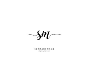 SM Initial handwriting logo vector