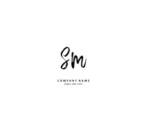 SM Initial handwriting logo vector