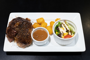 Beef steak medium Gravy.