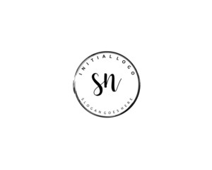 SN Initial handwriting logo vector