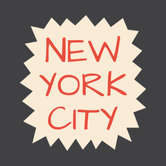 New York City text. NYC Graphic design for typography, t-shirt print, badge, logo or poster. Vector illustration.