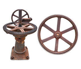 Obraz premium gear rust isolated on white background. Clipping path