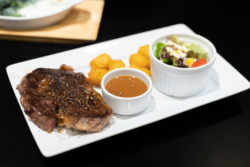 Beef steak medium Gravy.