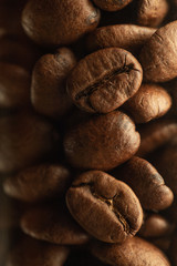 toned image of caffe beans .close up