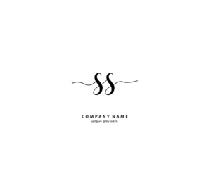 SS Initial handwriting logo vector