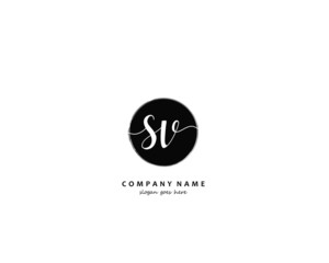SV Initial handwriting logo vector