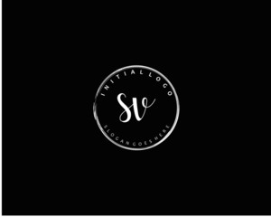 Fototapeta na wymiar SV Initial handwriting logo vector