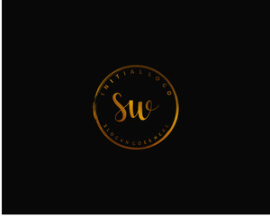 SW Initial handwriting logo vector