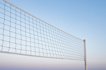 Beach volleyball net, summer vacation, sport concept. isolated sky background.