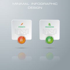 Rounded rectangle Infographic template with 2 options, workflow, process chart,Timeline infographics design vector can be used for workflow layout, diagram, annual report. - Vector