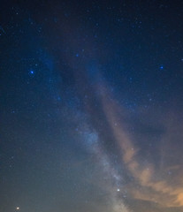 Beautiful night starry sky with Milky way.	