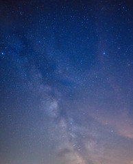 Beautiful night starry sky with Milky way.	