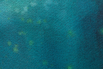 Abstract art background navy blue and turquoise colors. Watercolor painting on canvas