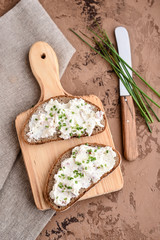 Obraz na płótnie Canvas Farmer's cream cheese spread for a bread