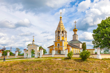 Fototapeta na wymiar Church of the Nativity of the Virgin. Village Gorodnya, Tver region