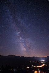 Fototapeta premium Beautiful night starry sky with Milky way. 
