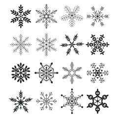 Collection snowflakes vector illustration 