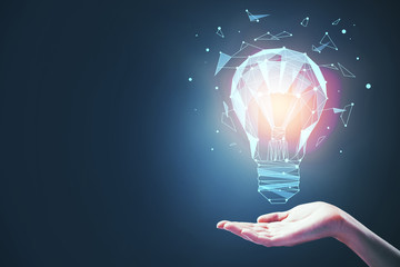 idea concept with bulb in hand