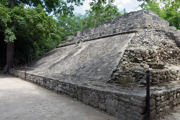 Fototapeta premium Ball Court in Coba. Ball court in the ancient Mayan city of Coba in Mexico - image