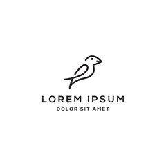 birds line logo design template - vector