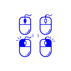 computer mouse icon,outline mouse icon, flat design best vector computer mouse illustration
