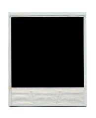 Black photo frame. Old style photo picture for design