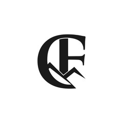 abstract initial letter C F logo design template