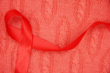 ribbon on red background
