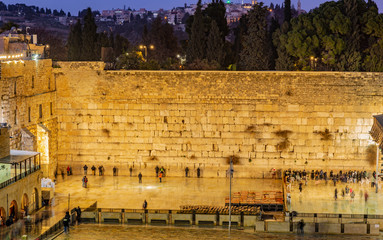 Naklejka premium Western Wall and Dome of the Rock in Jerusalem, Israel