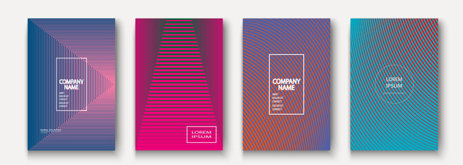 Minimalist modern cover collection design. Dynamic colorful halftone gradients. Future geometric patterns lines vector background. Trendy minimalist poster template for business, web