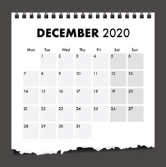 a 2020 torn calendar paper
