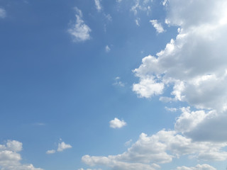 Blue sky with beautiful white clouds