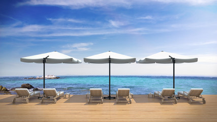 Fototapeta premium Living pool villa resort beach view