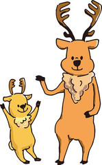 トナカイの親子