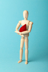 Figure of people with red drop. Blood donor. Medical donation and blood transfusion.