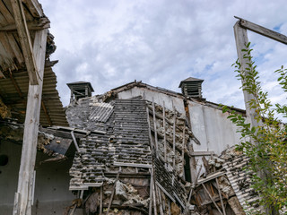 Demolition of the building. Destroyed building