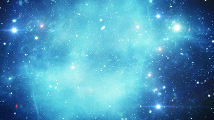 Outer space nebula and galaxies
